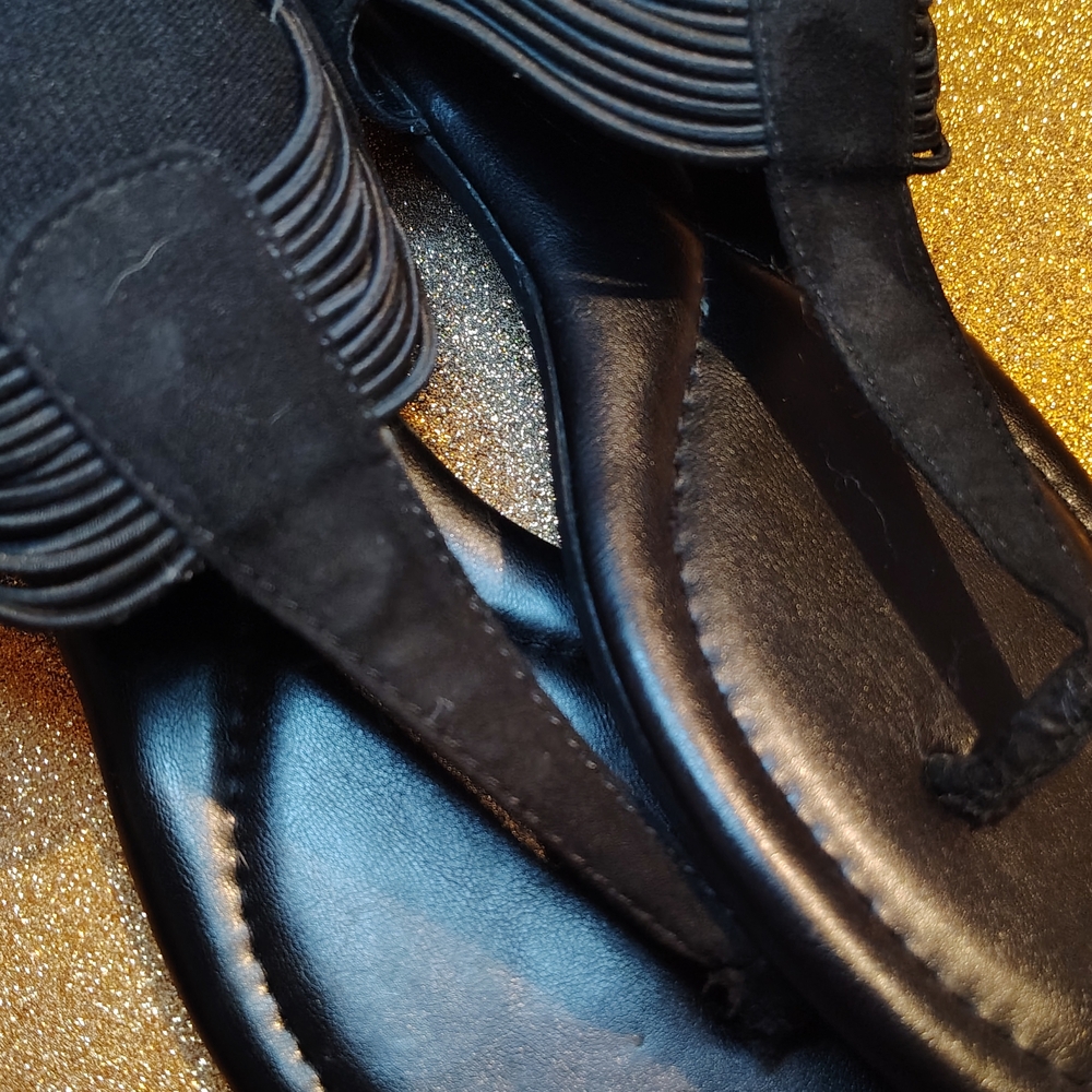 Rouge Ankle Strap Corded Black Women's Sandals, Sz 8, Awesome Deals 🤝